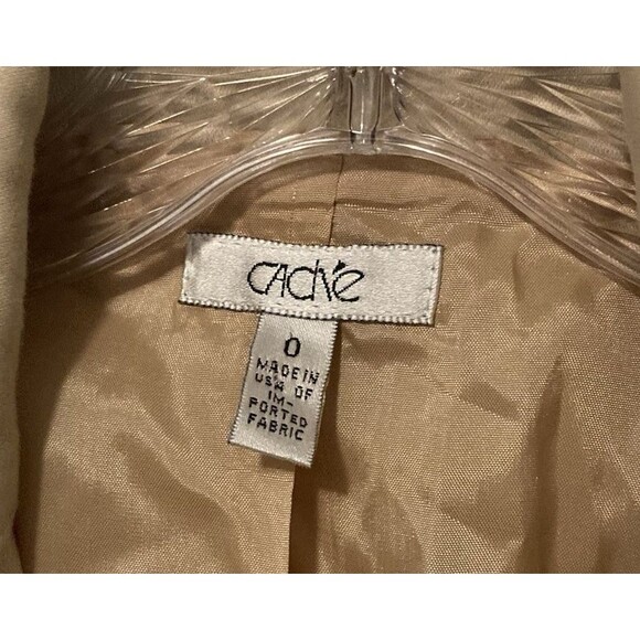 CACHE tan studded scroll pattern eye hook long sleeve jacket 0 - Picture 2 of 9